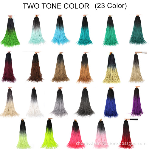 Wholesale Goddess Colorful Ombre Senegal Twists Crochet Braids Hair Rainbow Freetress Synthetic Crochet Braiding Hair Extensions